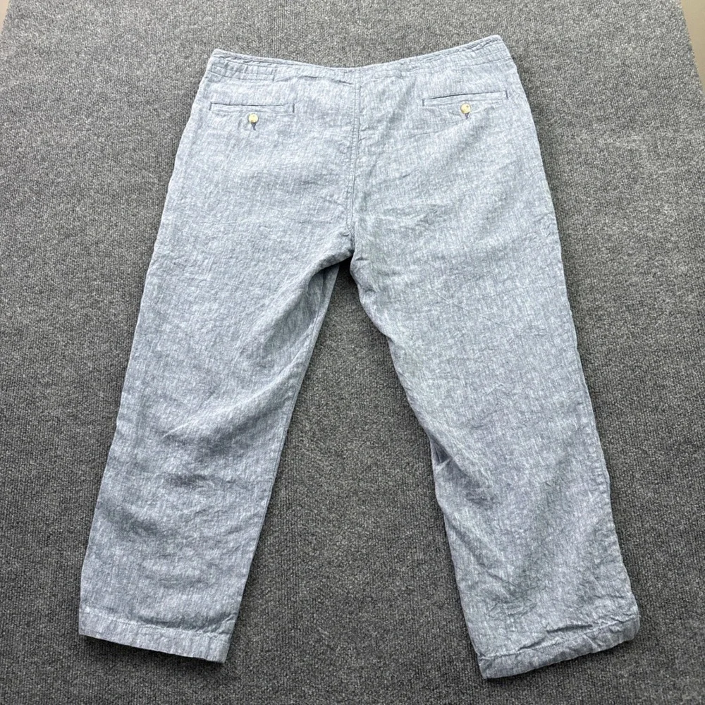 Jos. A. Bank Linen Blend Trousers Mens 40x28 Blue Tailored Fit Drawstring Waist